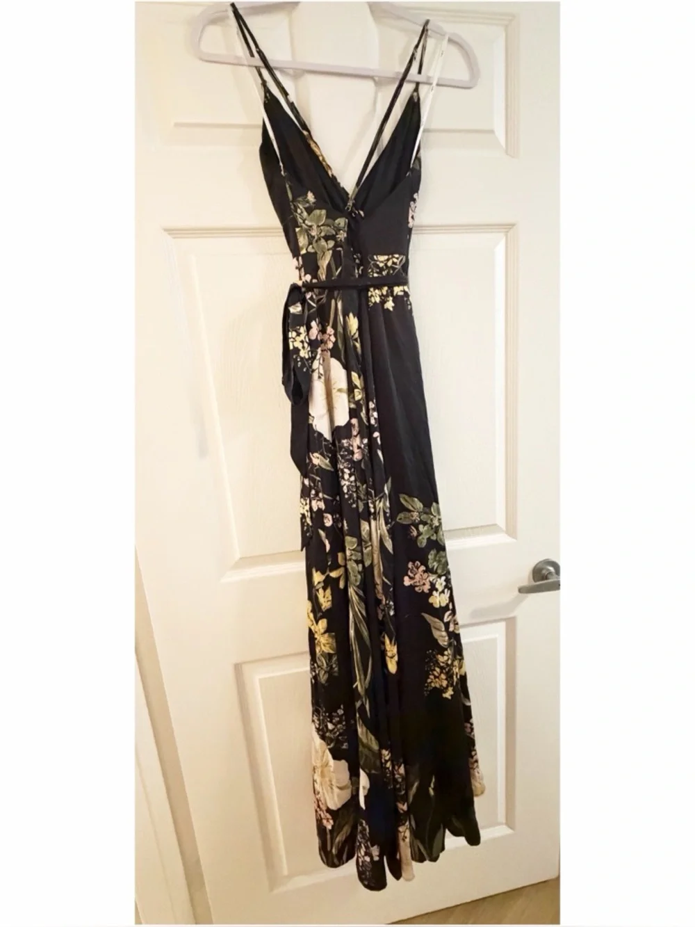 Lulu’s Still the One Black Floral Print Satin Maxi Dress - Picture 11 of 13